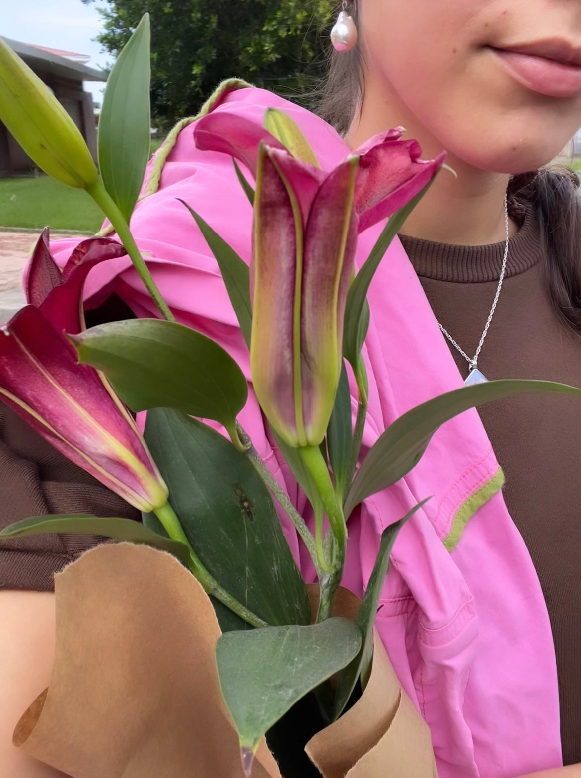 White Baroque Pearl Earrings