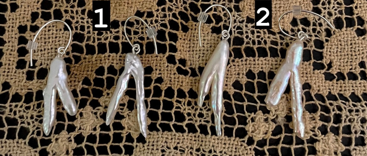 White Biwa Pearl Earrings