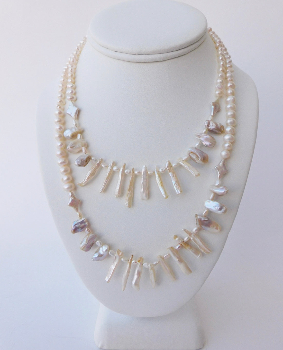 Stick Pearl Strand Necklace