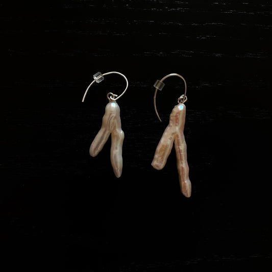 White Biwa Pearl Earrings