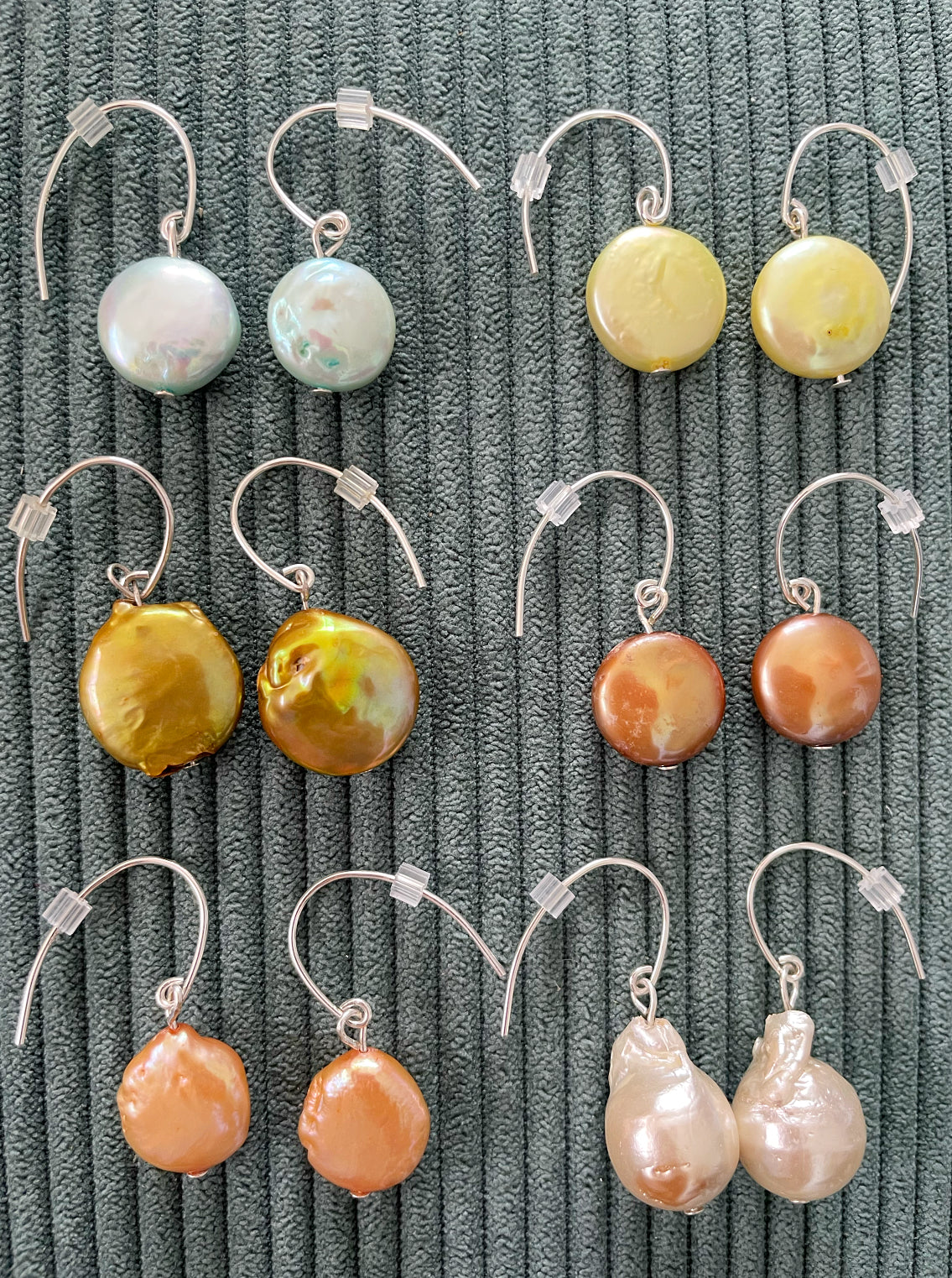 Bronze Coin Pearl Earrings