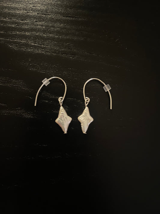 White Baroque Star Pearl Earrings