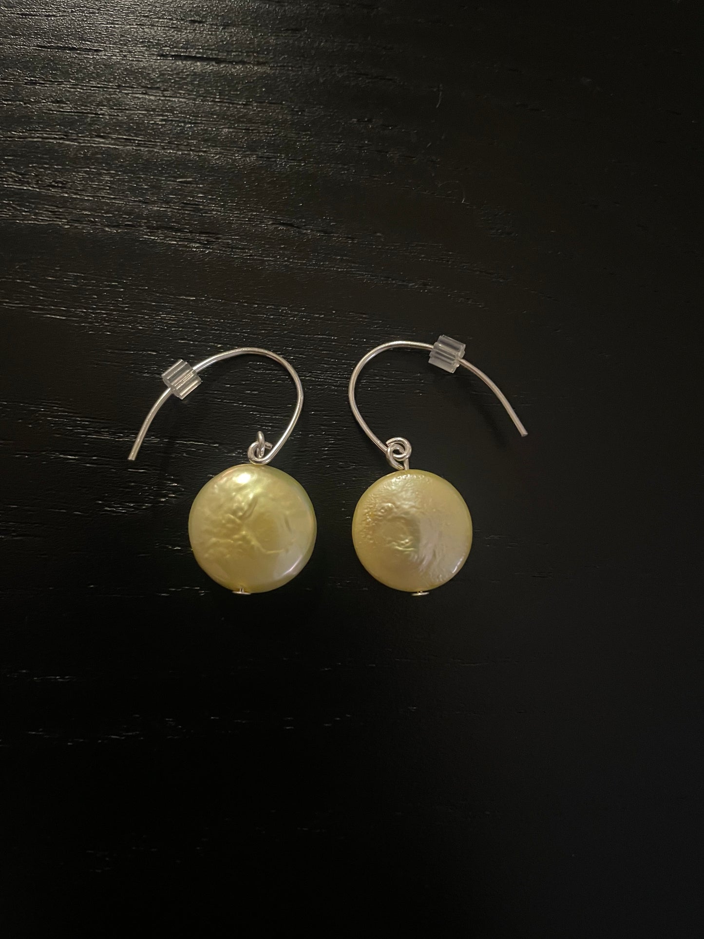 Yellow Coin Pearl Earrings