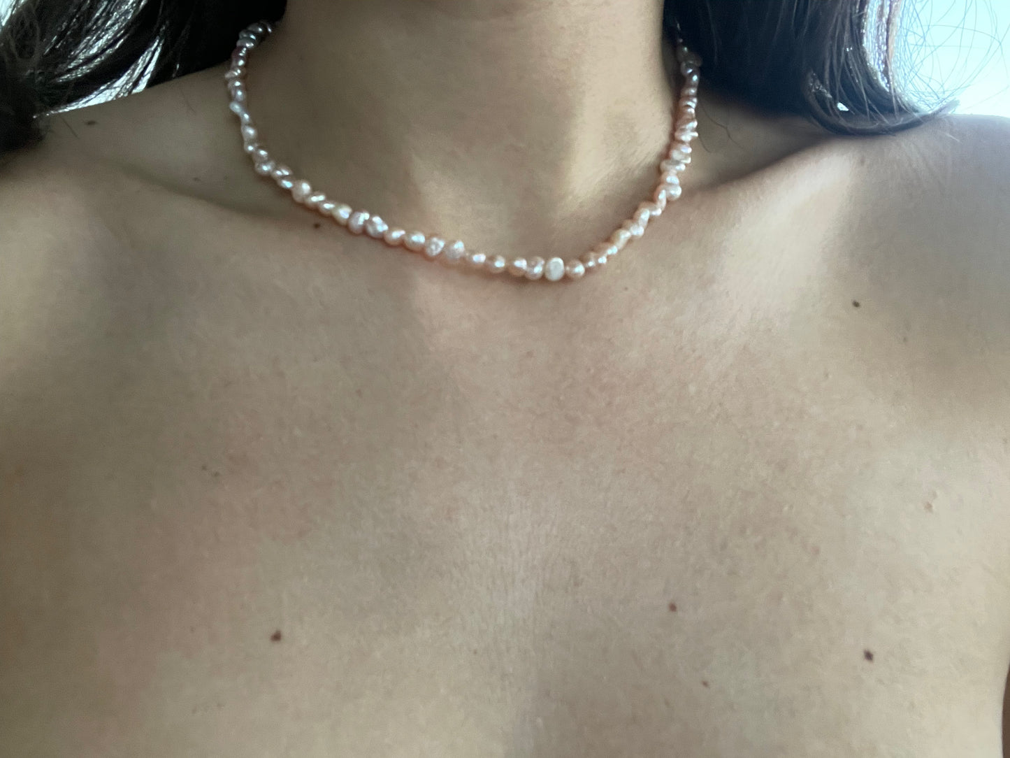 Mini Pink Keshi Pearls Necklace