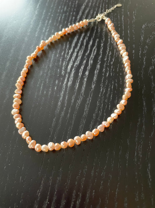 Mini Pink Keshi Pearls Necklace