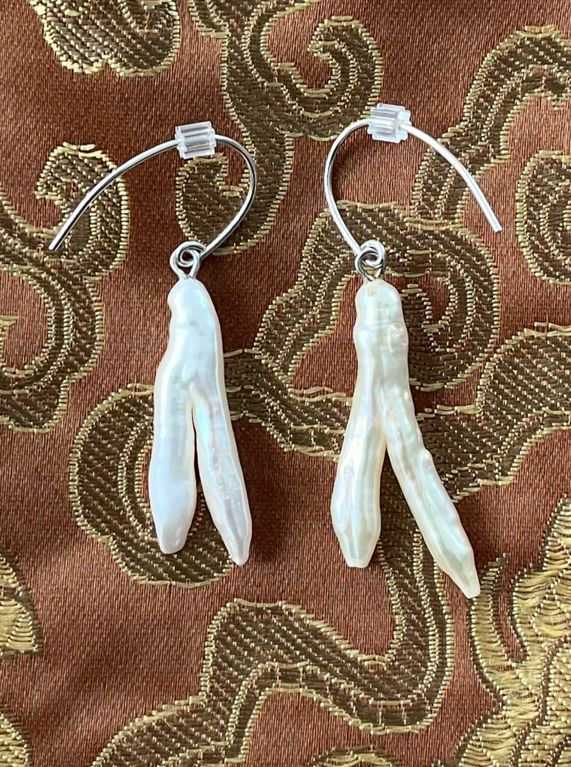 White Biwa Pearl Earrings