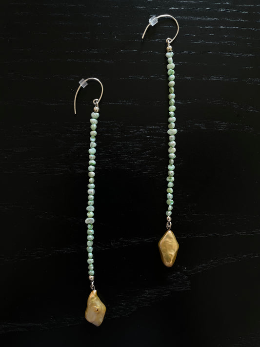Green and Golden Earrings