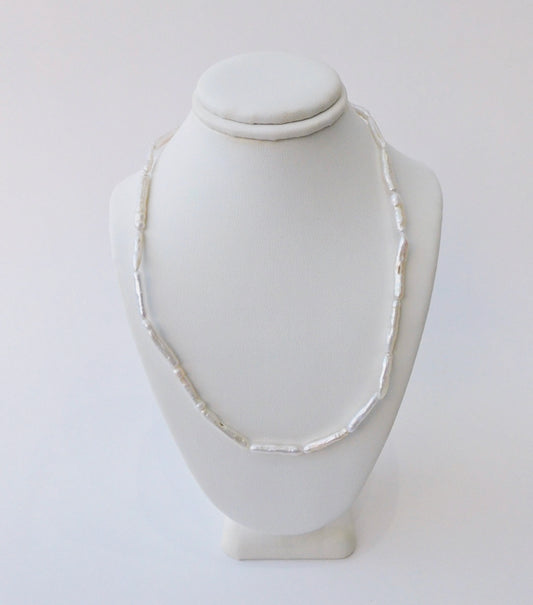 White Biwa Pearl Necklace