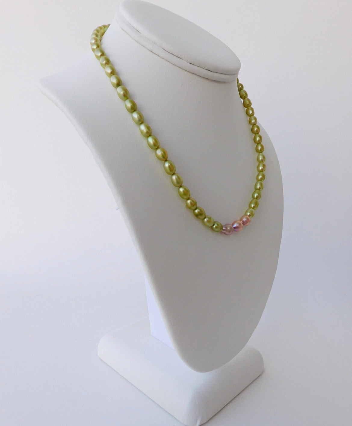 Green and Lavender Pearl Necklace