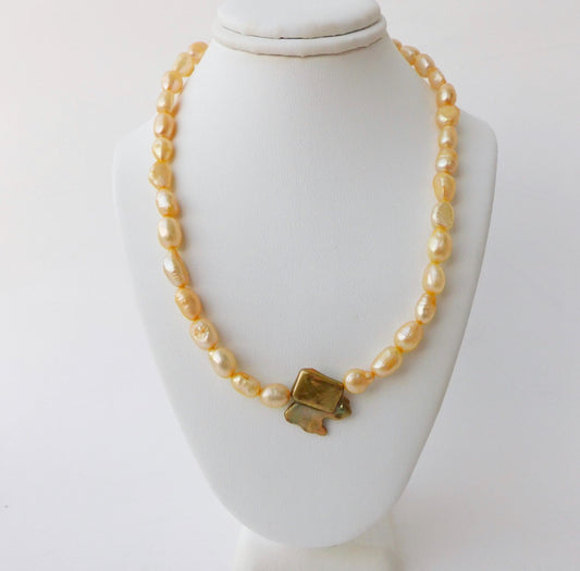 Yellow Pearl Necklace