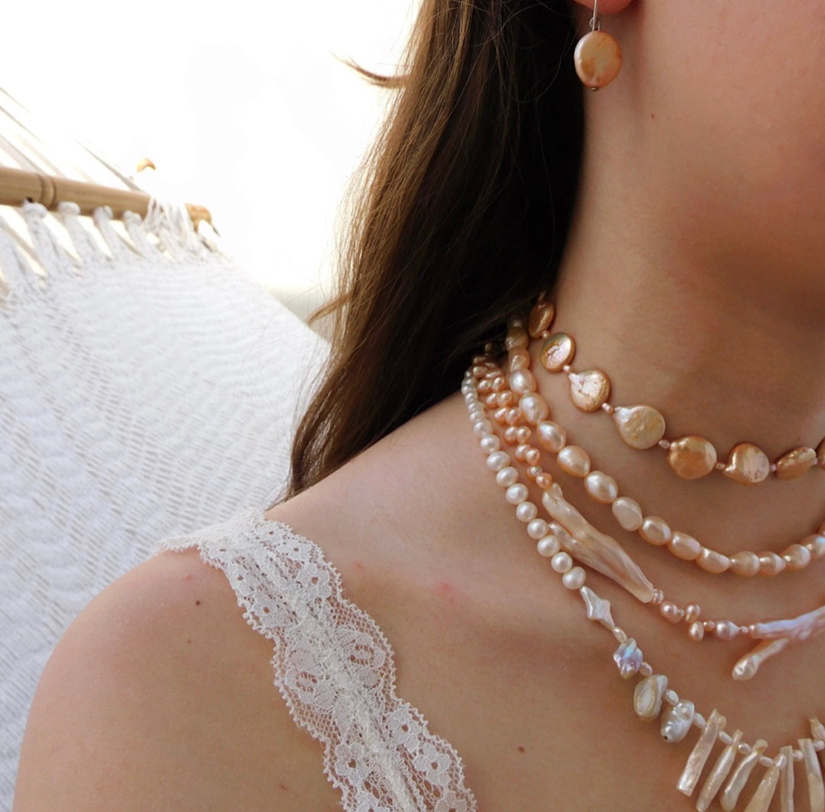 Champagne Baroque Pearl Necklace