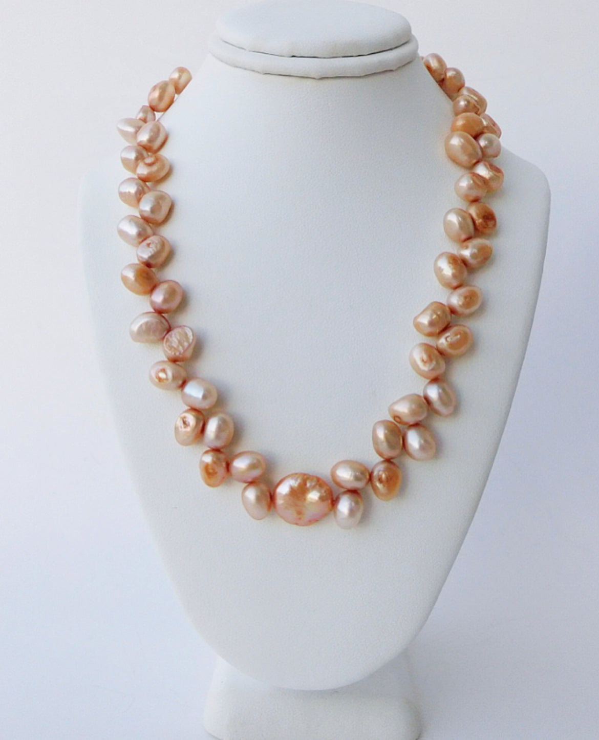 Champagne Seed and Coin Pearl Necklace